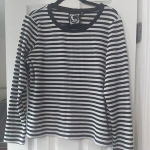 Killstar Black and White Striped Top